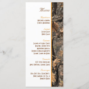 Jägers Camouflage Chic Wedding Menu Menükarte
