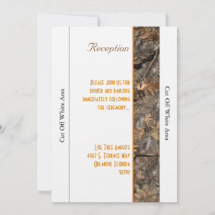 Jägers Camouflage Chic Wedding Reception Card Einladung