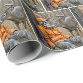 Jägerskelett mit Hirschbock im Wald Geschenkpapier (Rolleneckpunkt)