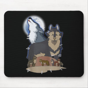 JägerWolf am Mondgrauen Wolf Jagd Wolf Anima Mousepad