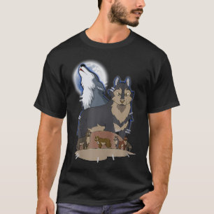 JägerWolf am Mondgrauen Wolf Jagd Wolf Anima T-Shirt