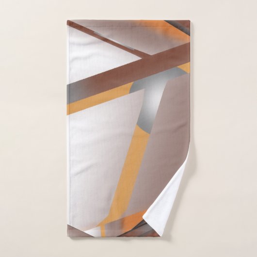 Jagged Edge Concentric Earth Tone Ombre Art Badhandtuch Set (Handtuch)