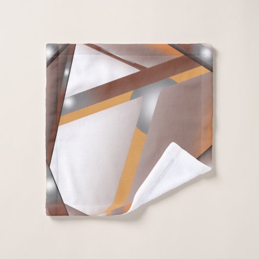 Jagged Edge Concentric Earth Tone Ombre Art Badhandtuch Set (Waschlappen)