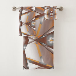 Jagged Edge Concentric Earth Tone Ombre Art Badhandtuch Set