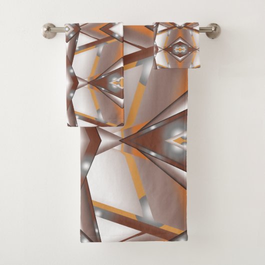 Jagged Edge Concentric Earth Tone Ombre Art Badhandtuch Set (Insitu)