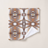 Jagged Edge Concentric Earth Tone Ombre Art Badhandtuch Set (Waschlappen)