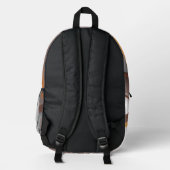 Jagged Edge Concentric Earth Tone Ombre Art Bedruckter Rucksack (Rückseite)