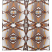 Jagged Edge Concentric Earth Tone Ombre Art Duschvorhang (Vorderseite)