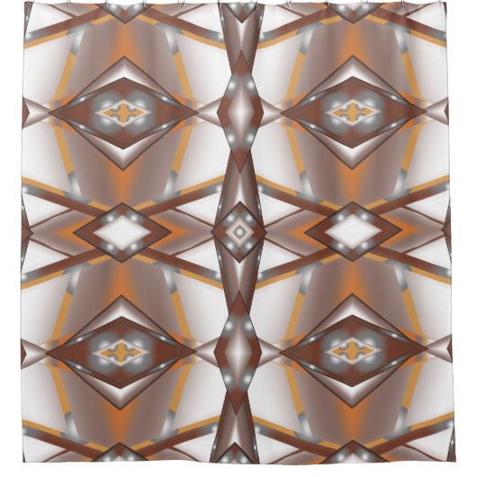 Jagged Edge Concentric Earth Tone Ombre Art Duschvorhang (Vorderseite)