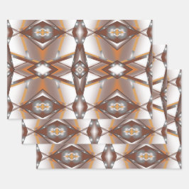 Jagged Edge Concentric Earth Tone Ombre Art Geschenkpapier Set