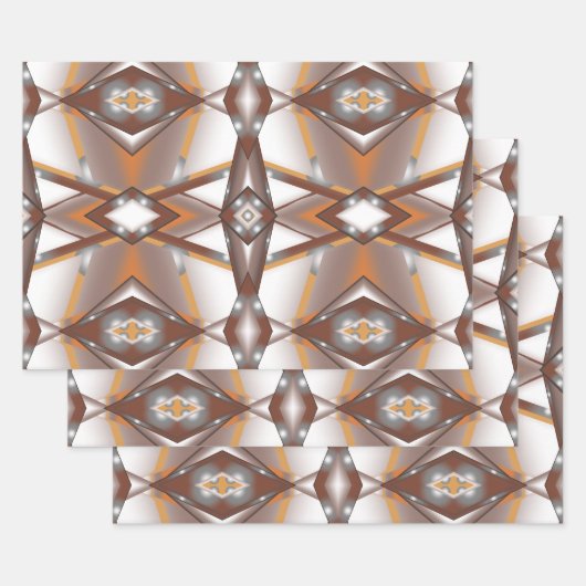 Jagged Edge Concentric Earth Tone Ombre Art Geschenkpapier Set (Set)