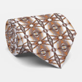 Jagged Edge Concentric Earth Tone Ombre Art Krawatte (Gerollt)