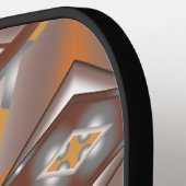 Jagged Edge Concentric Earth Tone Ombre Art Pickleball Schläger (Linke Seite)