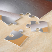 Jagged Edge Concentric Earth Tone Ombre Art Puzzle (Seite)