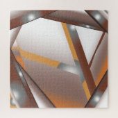 Jagged Edge Concentric Earth Tone Ombre Art Puzzle (Horizontal)