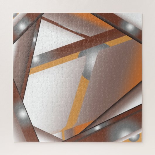 Jagged Edge Concentric Earth Tone Ombre Art Puzzle (Vertikal)