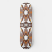 Jagged Edge Concentric Earth Tone Ombre Art Skateboard (Vorderseite)