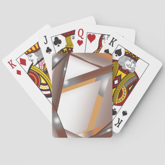 Jagged Edge Concentric Earth Tone Ombre Art Spielkarten (Rückseite)