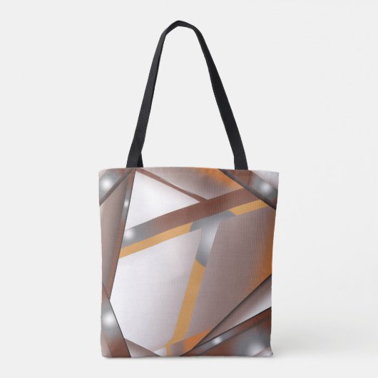 Jagged Edge Concentric Earth Tone Ombre Art Tasche (Rückseite)