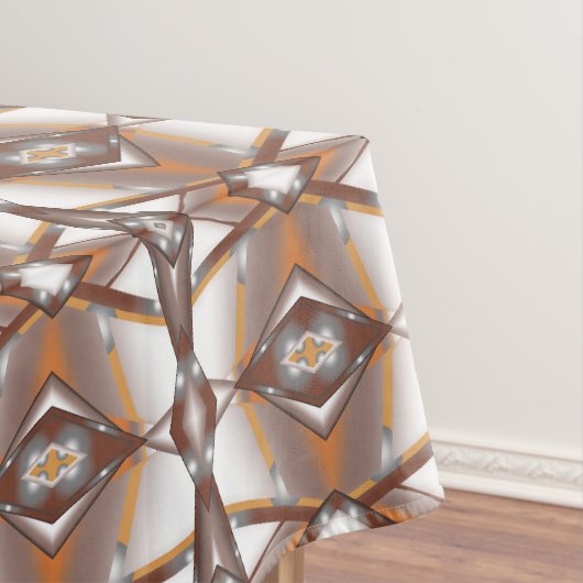 Jagged Edge Concentric Earth Tone Ombre Art Tischdecke (Beispiel)