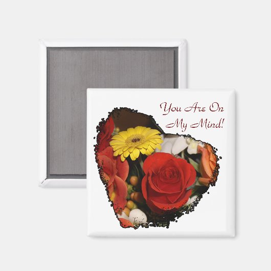 Jagged Edge Heart Bouquet Magnet (Vorderseite/Rückseite)