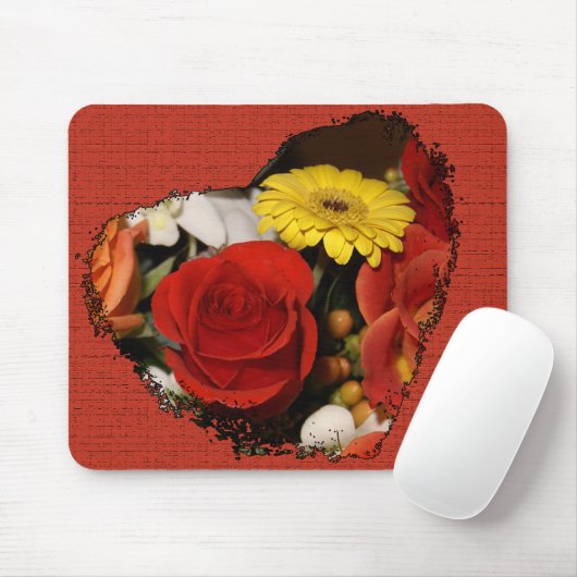 Jagged Eged Heart Bouquet Mousepad (Mit Mouse)