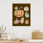 Jagged Little Jack-O-Lanterns Pastel Pumpkins Poster (Küche)