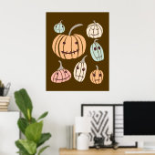 Jagged Little Jack-O-Lanterns Pastel Pumpkins Poster (Heimbüro)