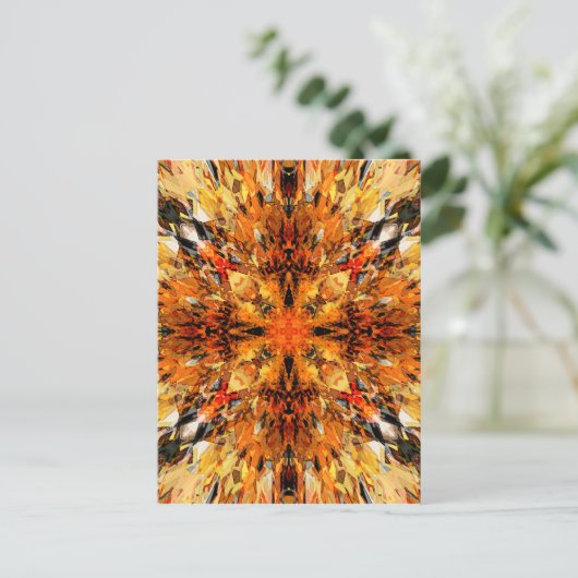 Jagged Orange Mandala Postkarte (Stehend Vorderseite)