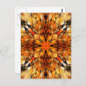 Jagged Orange Mandala Postkarte (Vorne/Hinten)