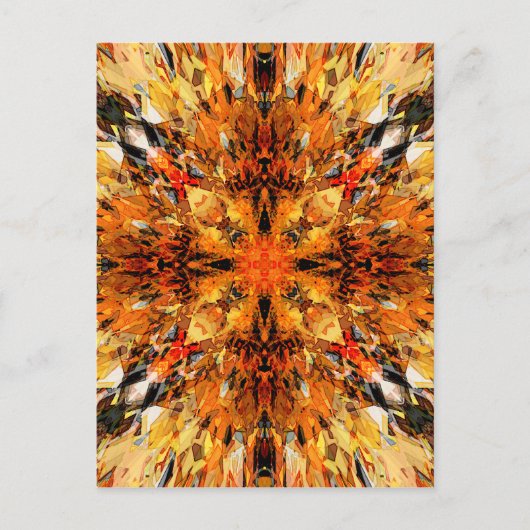 Jagged Orange Mandala Postkarte (Vorderseite)