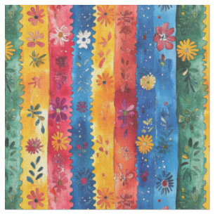 Jagged Stripe floral Muster Papel Picado Stoff