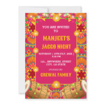 Jaggo Night Invitation Card, Desi Pre-wedding Card