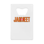 Jagmeet Orange Bold Text Kanadische Flaggenfarbe Geldbeutel Flaschenöffner (Rückseite)