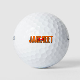 Jagmeet Orange Bold Text Kanadische Flaggenfarbe Golfball