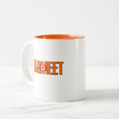 Jagmeet Orange Bold Text Kanadische Flaggenfarbe Zweifarbige Tasse (Vorderseite Links)