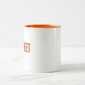 Jagmeet Orange Bold Text Kanadische Flaggenfarbe Zweifarbige Tasse (Mittel)