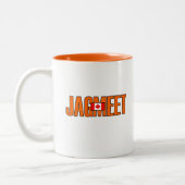 Jagmeet Orange Bold Text Kanadische Flaggenfarbe Zweifarbige Tasse (Links)