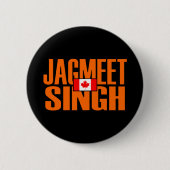 Jagmeet Singh Orange Blocktext Kanadische Flagge Button (Vorderseite)