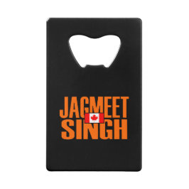 Jagmeet Singh Orange Blocktext Kanadische Flagge Geldbeutel Flaschenöffner