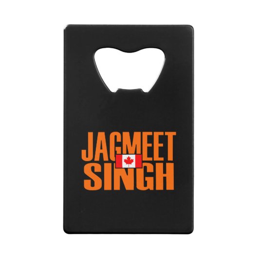 Jagmeet Singh Orange Blocktext Kanadische Flagge Geldbeutel Flaschenöffner (Vorderseite)
