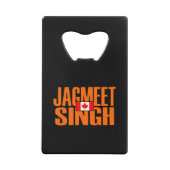 Jagmeet Singh Orange Blocktext Kanadische Flagge Geldbeutel Flaschenöffner (Rückseite)