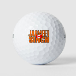 Jagmeet Singh Orange Blocktext Kanadische Flagge Golfball