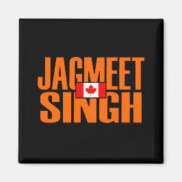 Jagmeet Singh Orange Blocktext Kanadische Flagge Magnet