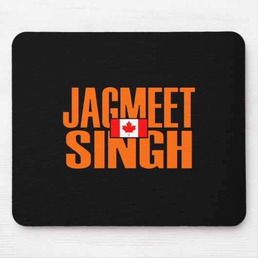 Jagmeet Singh Orange Blocktext Kanadische Flagge Mousepad (Vorne)