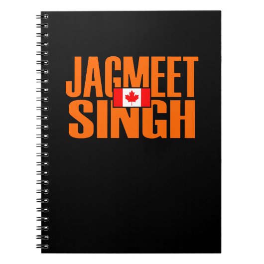 Jagmeet Singh Orange Blocktext Kanadische Flagge Notizblock (Vorderseite)