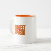 Jagmeet Singh Orange Blocktext Kanadische Flagge Zweifarbige Tasse (Vorderseite Links)