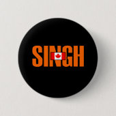 Jagmeet Singh Orange Bold Text Kanadische Flaggenf Button (Vorderseite)