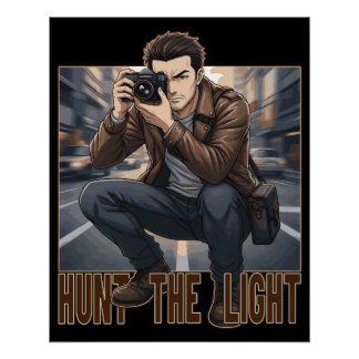Jagt das Licht Vintage-Fotograf Poster