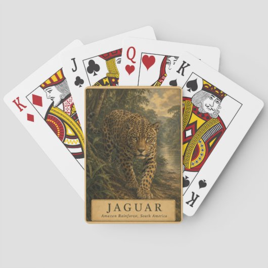 Jaguar Amazon Regenwald VINTAGE Spielkarten (Rückseite)